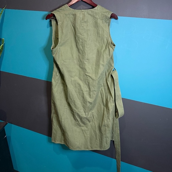 NWT Ralph Lauren Green Tie Front Sleeveless Midi Dress size 12 linen cotton - Picture 7 of 12